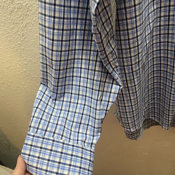 Ralph Lauren Men's XL Performance Blue and White Checkered Long Sleeve Button Up - Picture 6 of 12